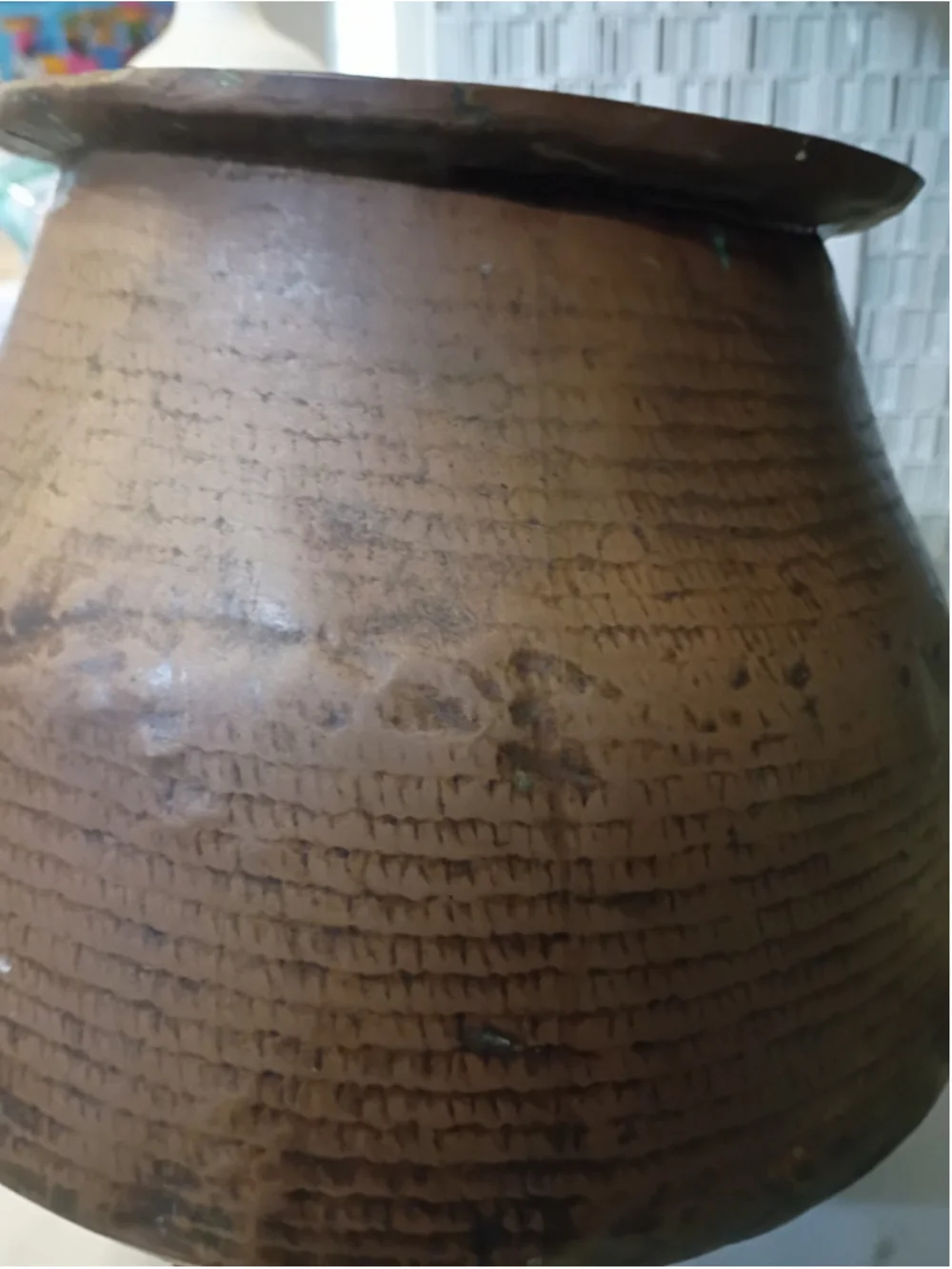 VTG Sumatra-Artisan Hand Hammered Copper Water Jar 12